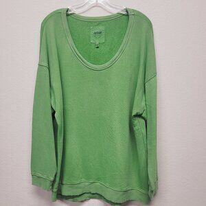 Aerie Women's Oversized Pullover Sweatshirt Green